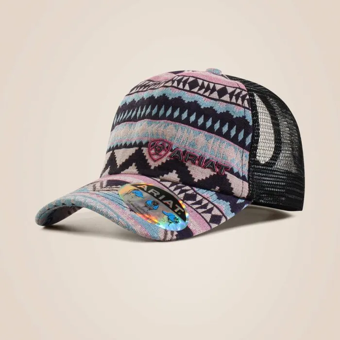Women Hats and Caps Ariat Zigzag Stripe Print Cap Pink