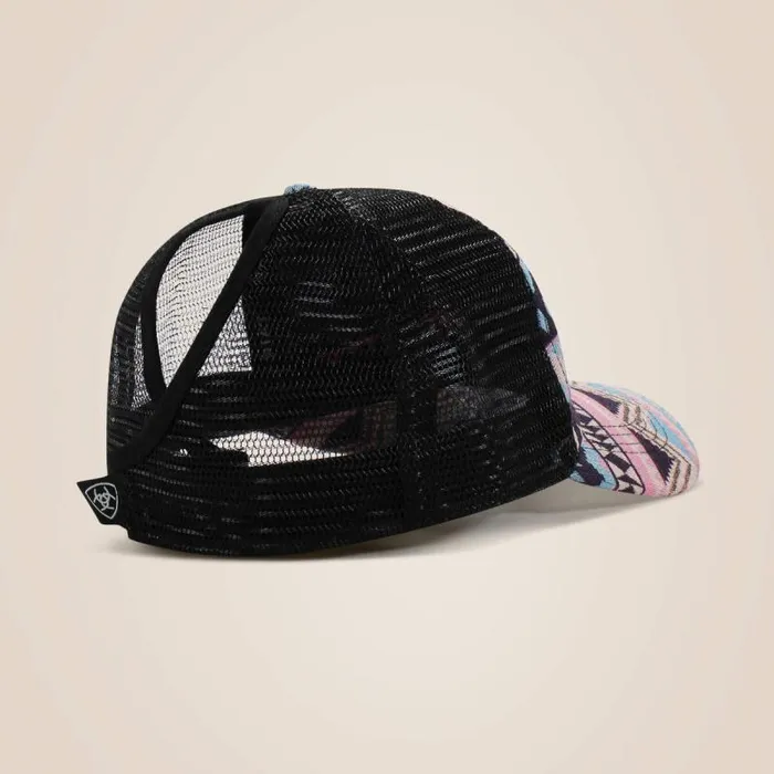 Women Hats and Caps Ariat Zigzag Stripe Print Cap Pink Women Hats and Caps Ariat Zigzag Stripe Print Cap Pink