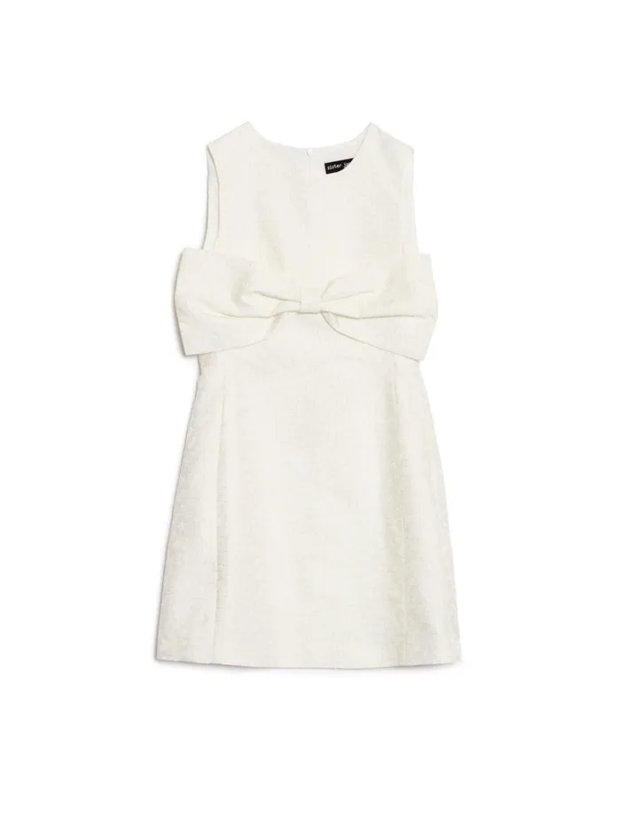 Women Heartlines Jacquard Bow Dress Pearled Ivory Sister Jane Dresses