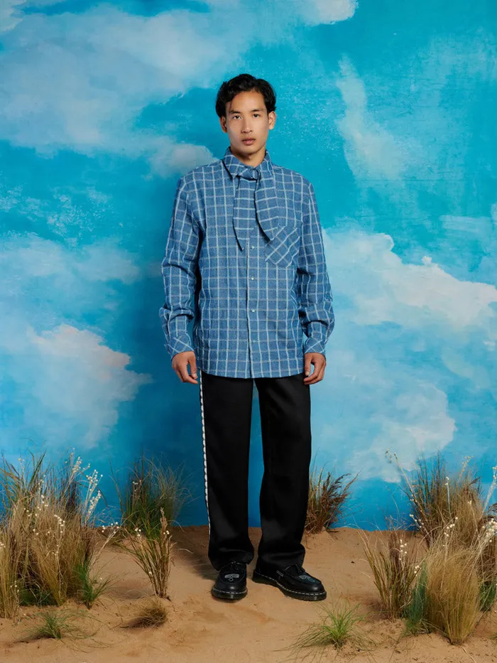Women Hugh Neckerchief Shirt Indigo Blue Sister Jane Tops