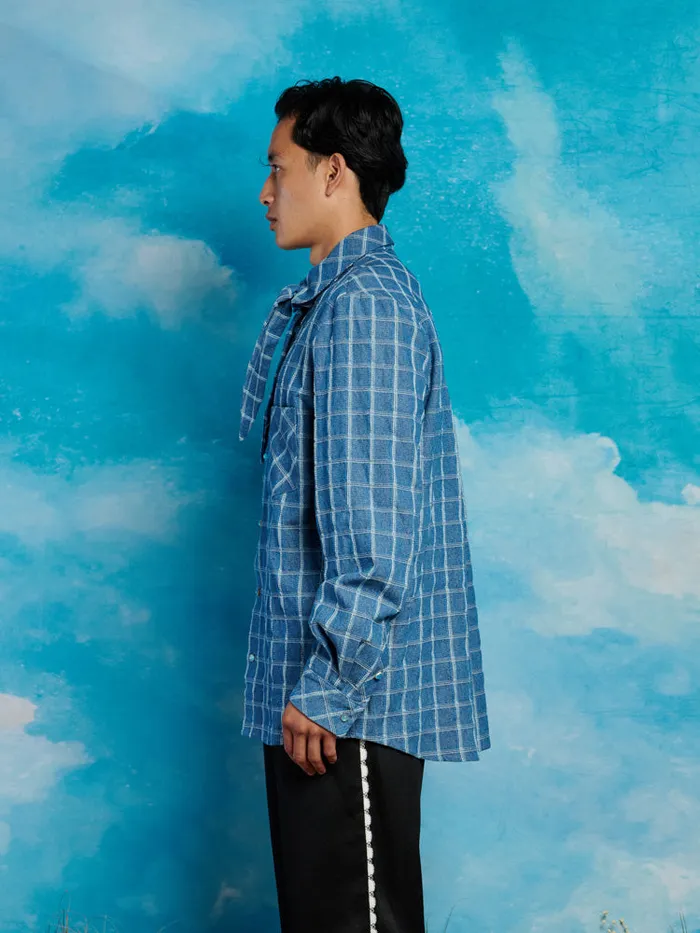 Women Hugh Neckerchief Shirt Indigo Blue Sister Jane Tops