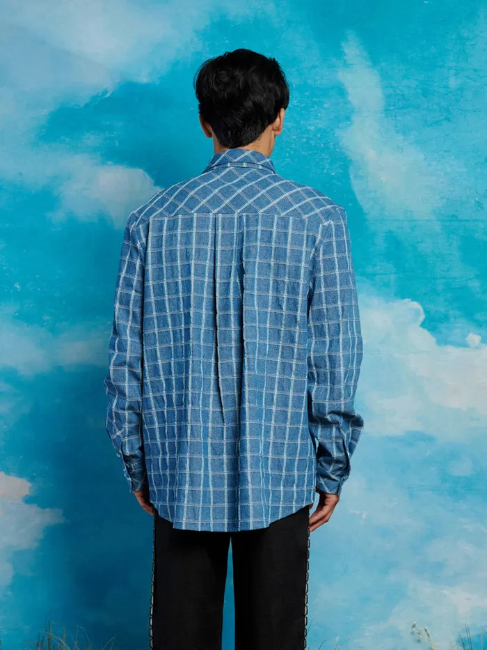 Women Hugh Neckerchief Shirt Indigo Blue Sister Jane Tops