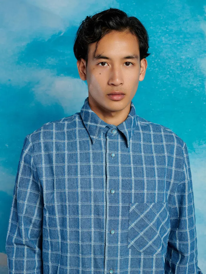 Women Hugh Neckerchief Shirt Indigo Blue Sister Jane Tops
