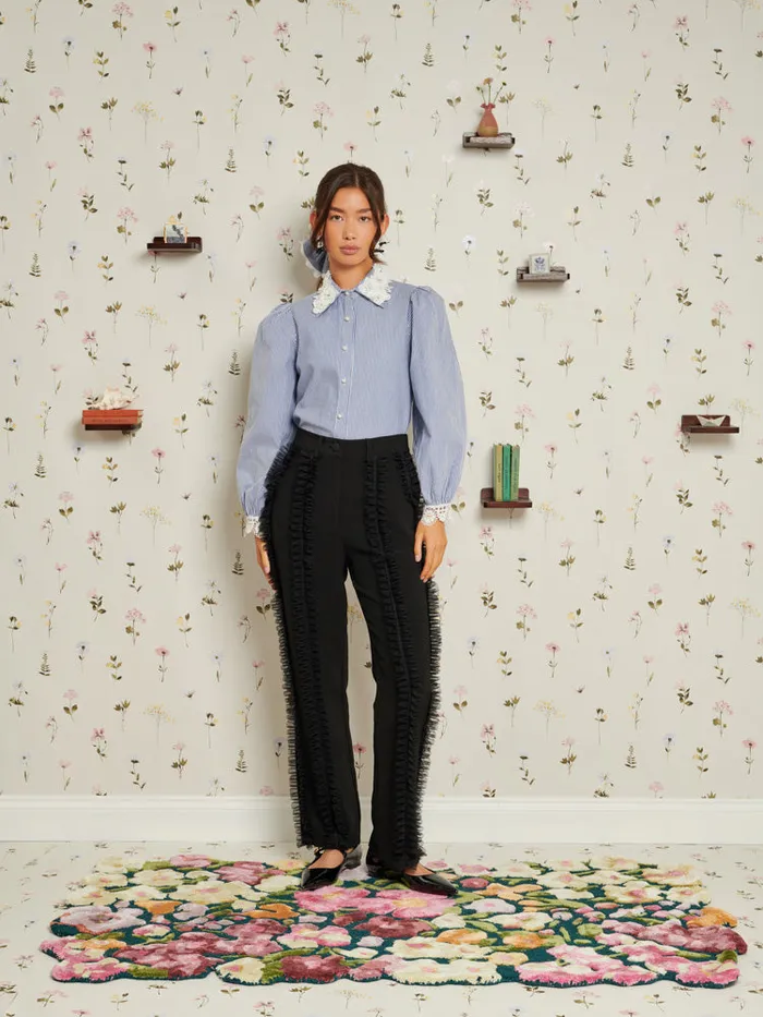 Women Inherit Ruffle Trousers Ebony Black Sister Jane Bottoms
