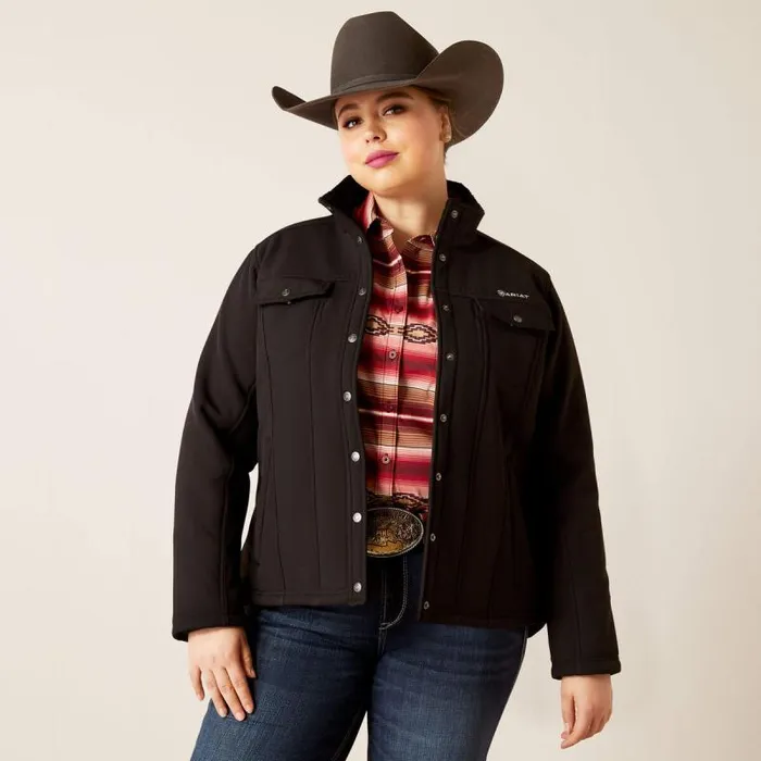Women Jackets and Vests Ariat Berber Back Softshell Jacket Black Women Jackets and Vests Ariat Berber Back Softshell Jacket Black