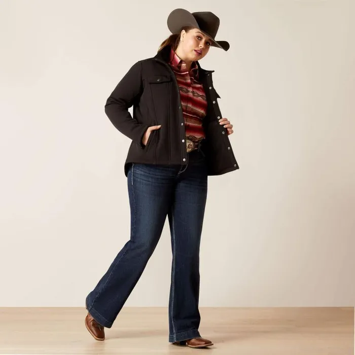 Women Jackets and Vests Ariat Berber Back Softshell Jacket Black Women Jackets and Vests Ariat Berber Back Softshell Jacket Black