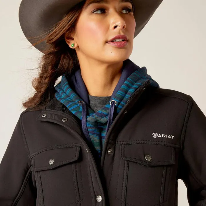 Women Jackets and Vests Ariat Berber Back Softshell Jacket Black Women Jackets and Vests Ariat Berber Back Softshell Jacket Black