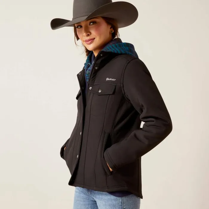 Women Jackets and Vests Ariat Berber Back Softshell Jacket Black Women Jackets and Vests Ariat Berber Back Softshell Jacket Black