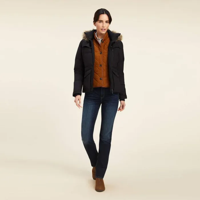 Women Jackets and Vests Ariat Clairborne Down Jacket Black Women Jackets and Vests Ariat Clairborne Down Jacket Black