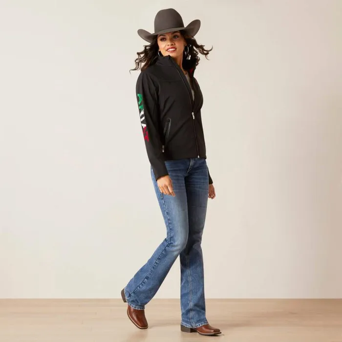 Women Jackets and Vests Ariat Classic Team Softshell Brand Jacket Mex Black Women Jackets and Vests Ariat Classic Team Softshell Brand Jacket Mex Black