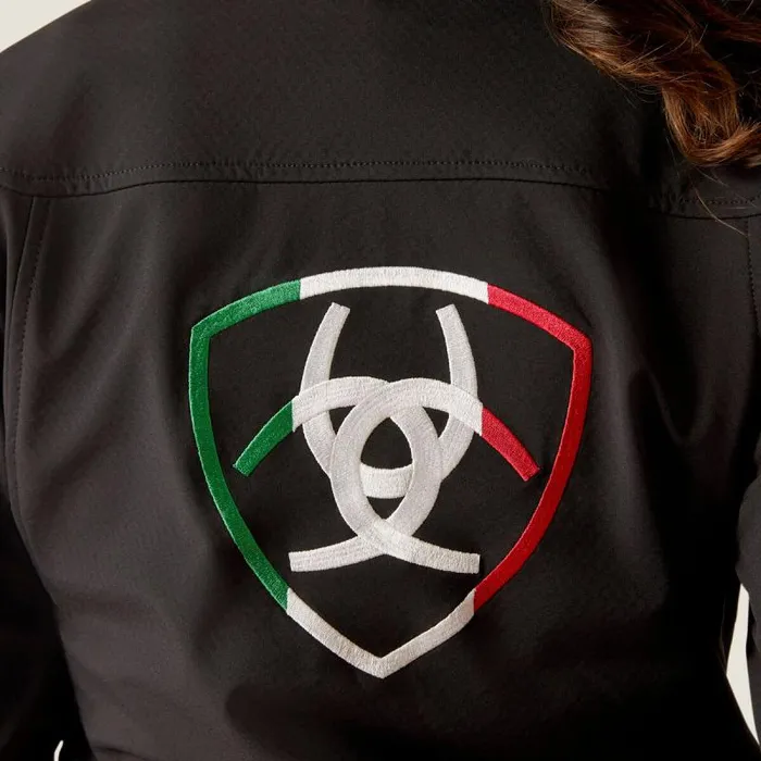 Women Jackets and Vests Ariat Classic Team Softshell Brand Jacket Mex Black Women Jackets and Vests Ariat Classic Team Softshell Brand Jacket Mex Black