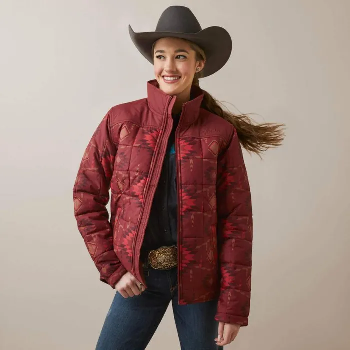 Women Jackets and Vests Ariat Crius Insulated Jacket Burnt Rose Print