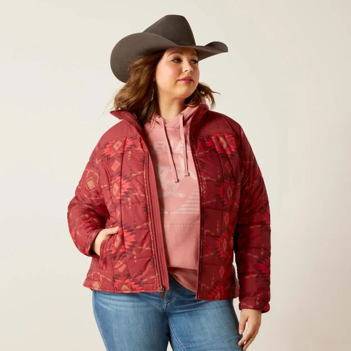 Women Jackets and Vests Ariat Crius Insulated Jacket Burnt Rose Print Women Jackets and Vests Ariat Crius Insulated Jacket Burnt Rose Print