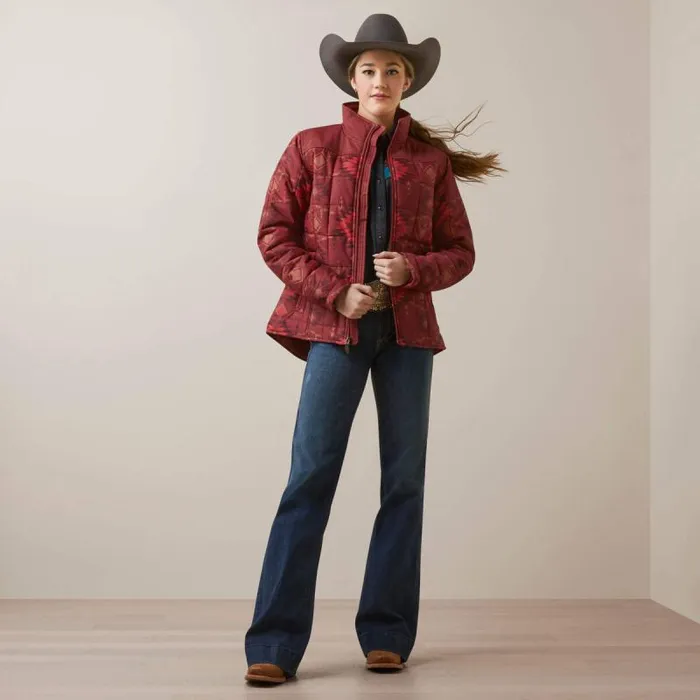 Women Jackets and Vests Ariat Crius Insulated Jacket Burnt Rose Print Women Jackets and Vests Ariat Crius Insulated Jacket Burnt Rose Print