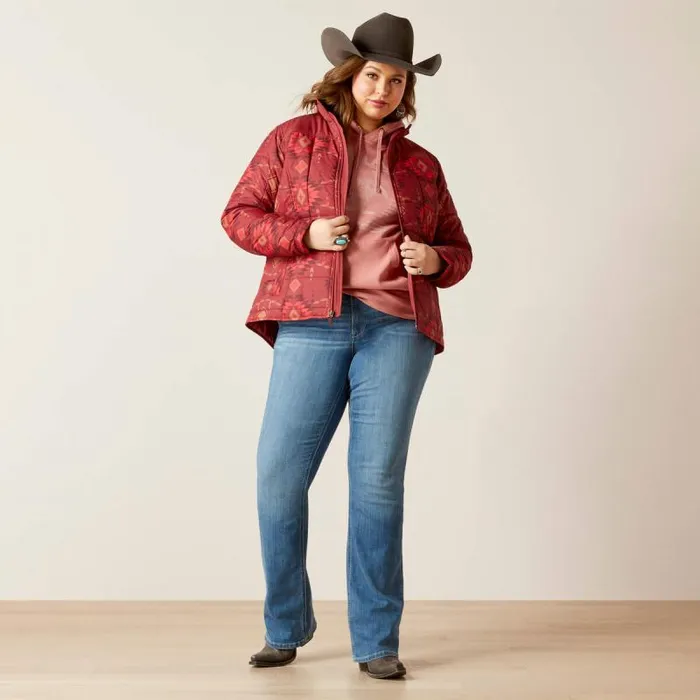Women Jackets and Vests Ariat Crius Insulated Jacket Burnt Rose Print Women Jackets and Vests Ariat Crius Insulated Jacket Burnt Rose Print