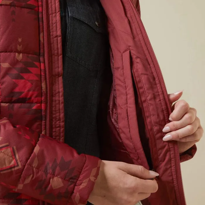 Women Jackets and Vests Ariat Crius Insulated Jacket Burnt Rose Print Women Jackets and Vests Ariat Crius Insulated Jacket Burnt Rose Print