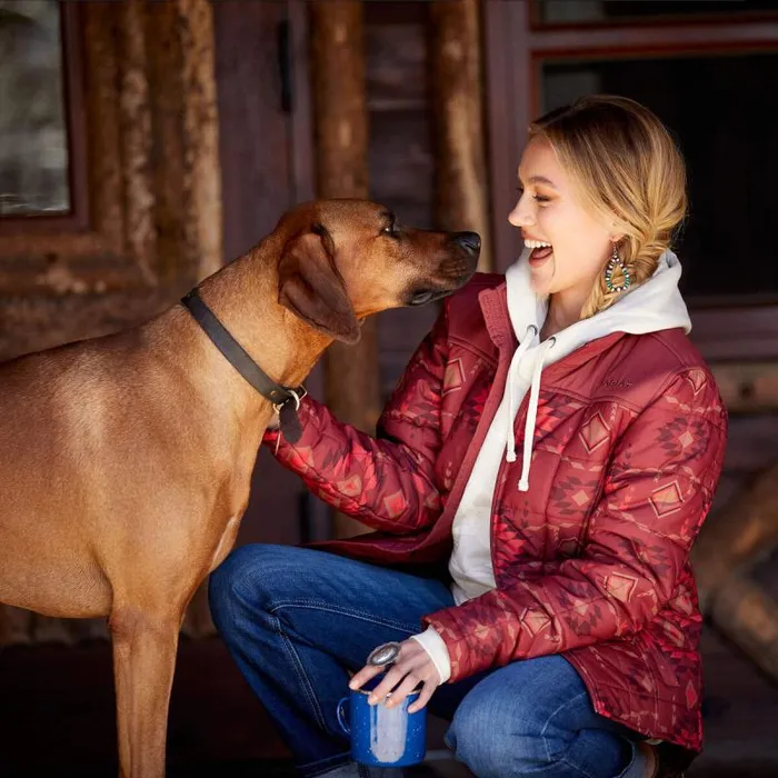 Women Jackets and Vests Ariat Crius Insulated Jacket Burnt Rose Print Women Jackets and Vests Ariat Crius Insulated Jacket Burnt Rose Print