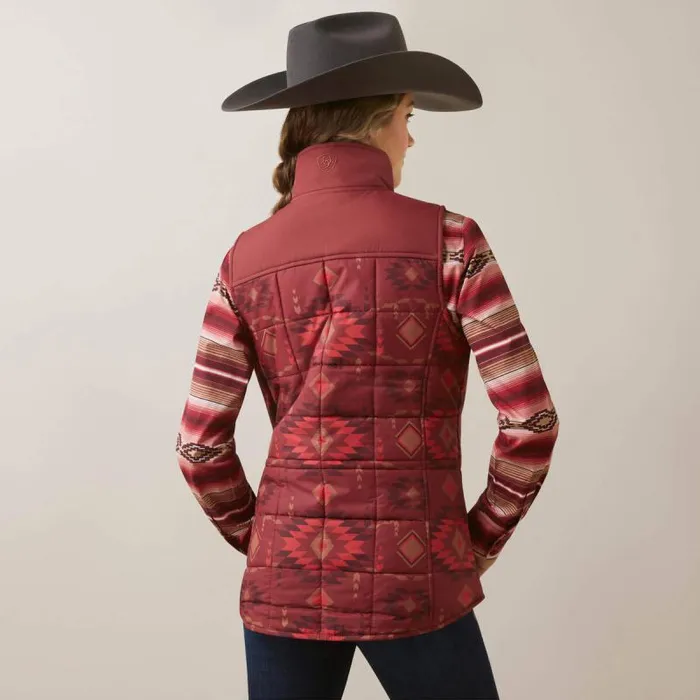 Women Jackets and Vests Ariat Crius Insulated Vest Burnt Rose Print Women Jackets and Vests Ariat Crius Insulated Vest Burnt Rose Print