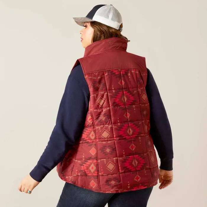 Women Jackets and Vests Ariat Crius Insulated Vest Burnt Rose Print Women Jackets and Vests Ariat Crius Insulated Vest Burnt Rose Print