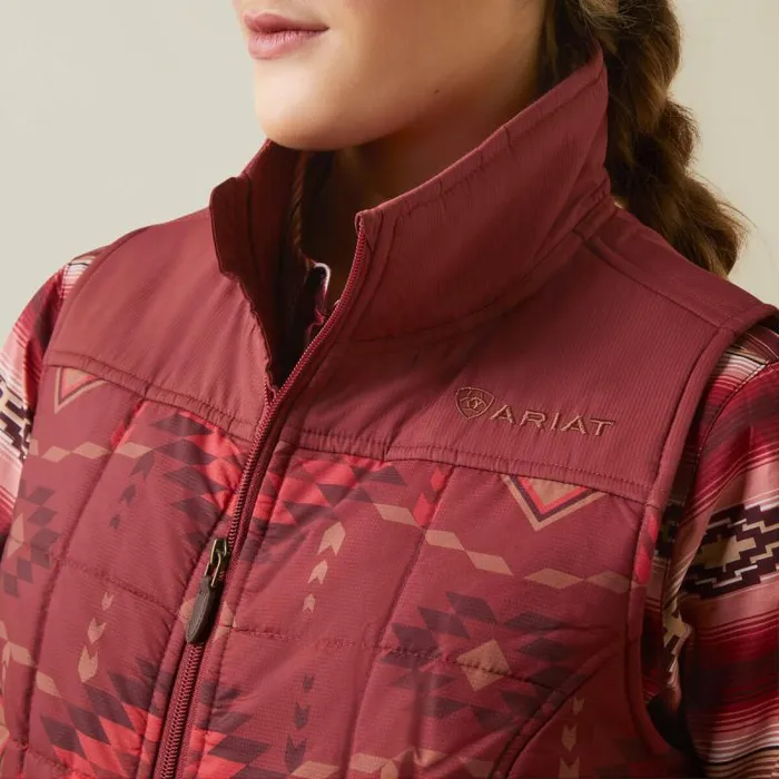 Women Jackets and Vests Ariat Crius Insulated Vest Burnt Rose Print Women Jackets and Vests Ariat Crius Insulated Vest Burnt Rose Print