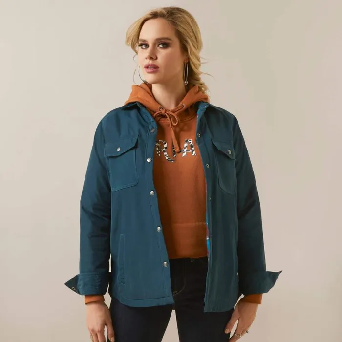 Women Jackets and Vests Ariat Dilon Shirt Jacket Reflecting Pond
