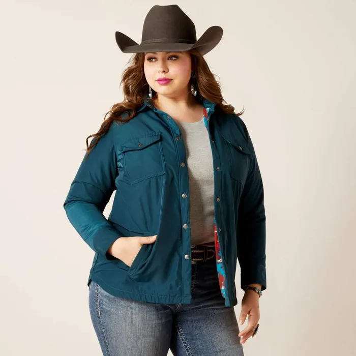 Women Jackets and Vests Ariat Dilon Shirt Jacket Reflecting Pond Women Jackets and Vests Ariat Dilon Shirt Jacket Reflecting Pond