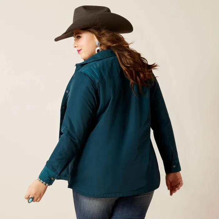 Women Jackets and Vests Ariat Dilon Shirt Jacket Reflecting Pond Women Jackets and Vests Ariat Dilon Shirt Jacket Reflecting Pond