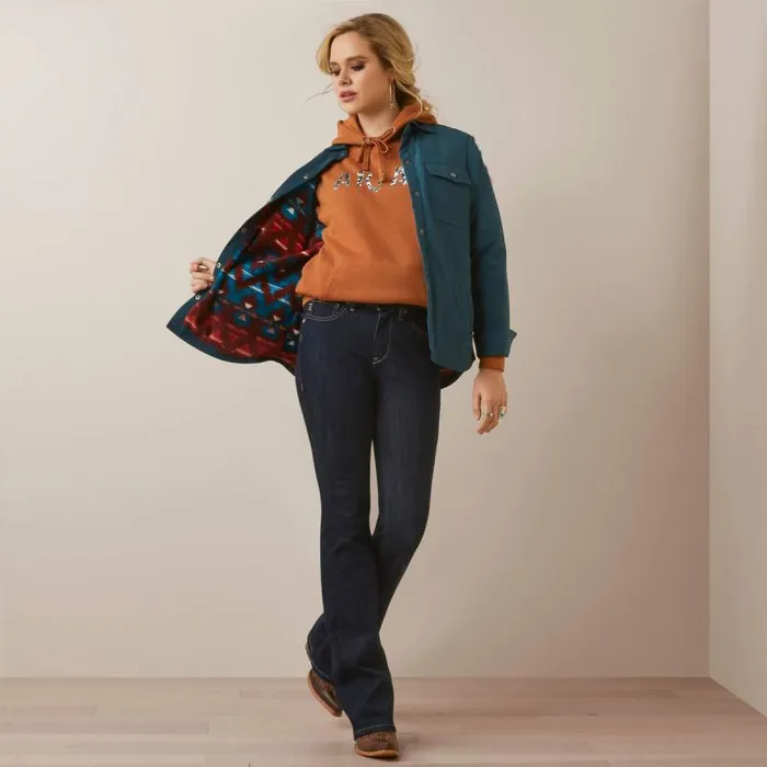 Women Jackets and Vests Ariat Dilon Shirt Jacket Reflecting Pond Women Jackets and Vests Ariat Dilon Shirt Jacket Reflecting Pond