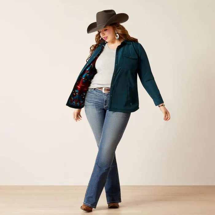 Women Jackets and Vests Ariat Dilon Shirt Jacket Reflecting Pond Women Jackets and Vests Ariat Dilon Shirt Jacket Reflecting Pond