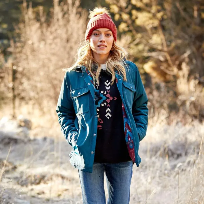 Women Jackets and Vests Ariat Dilon Shirt Jacket Reflecting Pond Women Jackets and Vests Ariat Dilon Shirt Jacket Reflecting Pond