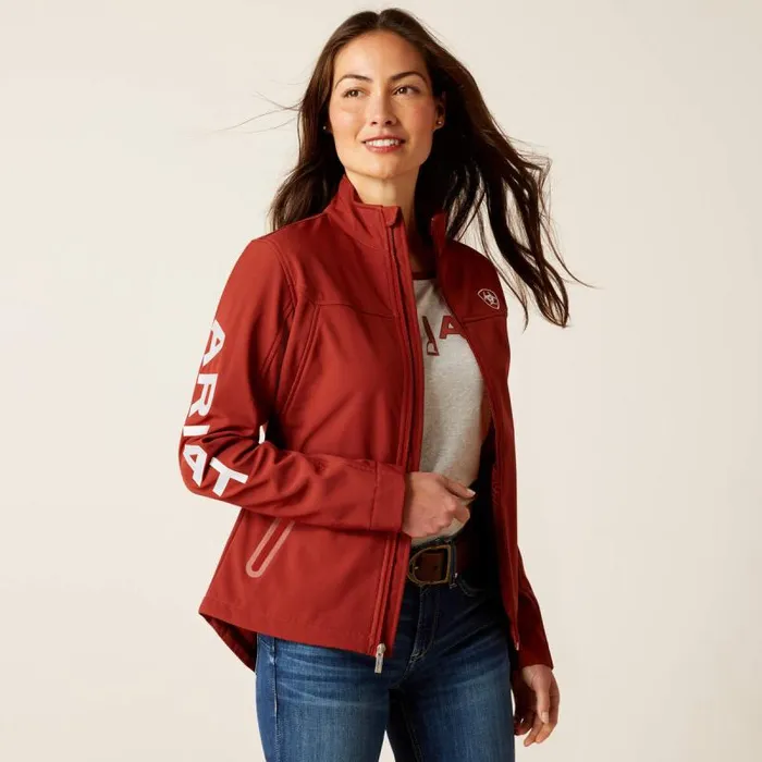 Women Jackets and Vests Ariat New Team Softshell Jacket Fired Brick
