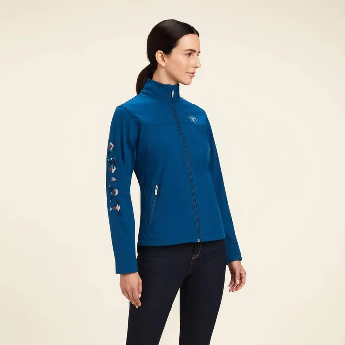 Women Jackets and Vests Ariat New Team Softshell Jacket Hydranight Sky Blanket