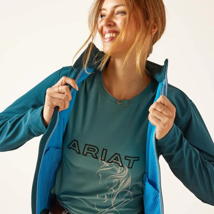 Women Jackets and Vests Ariat New Team Softshell Jacket Reflecting Pond