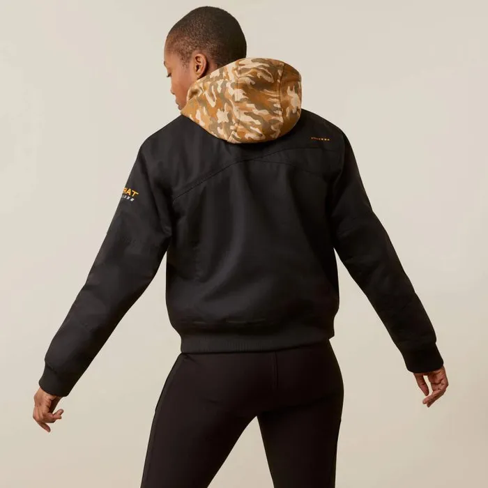 Women Jackets and Vests Ariat Rebar DuraCanvas Bomber Jacket Black Women Jackets and Vests Ariat Rebar DuraCanvas Bomber Jacket Black