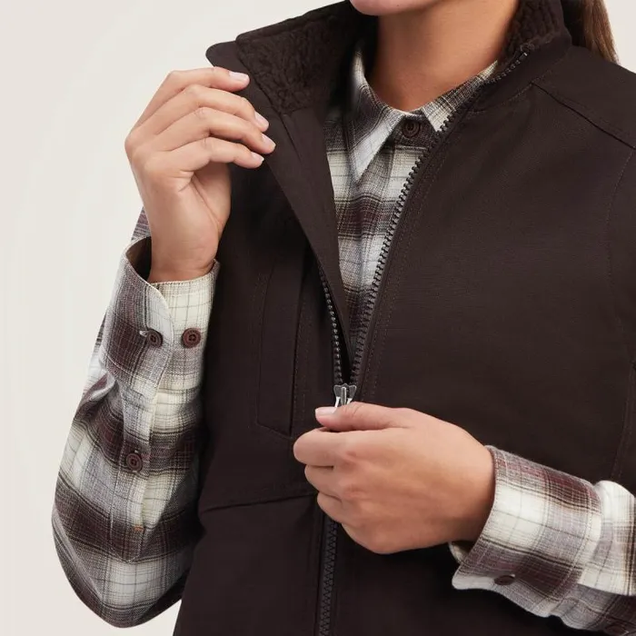 Women Jackets and Vests Ariat Rebar DuraCanvas Insulated Vest Mole Women Jackets and Vests Ariat Rebar DuraCanvas Insulated Vest Mole