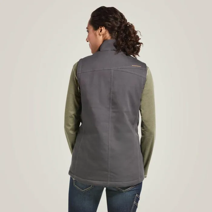 Women Jackets and Vests Ariat Rebar DuraCanvas Insulated Vest Rebar Grey Women Jackets and Vests Ariat Rebar DuraCanvas Insulated Vest Rebar Grey
