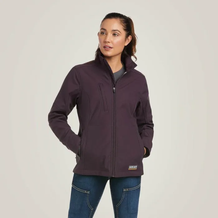 Women Jackets and Vests Ariat Rebar Stretch Canvas Softshell Jacket Plum Perfect