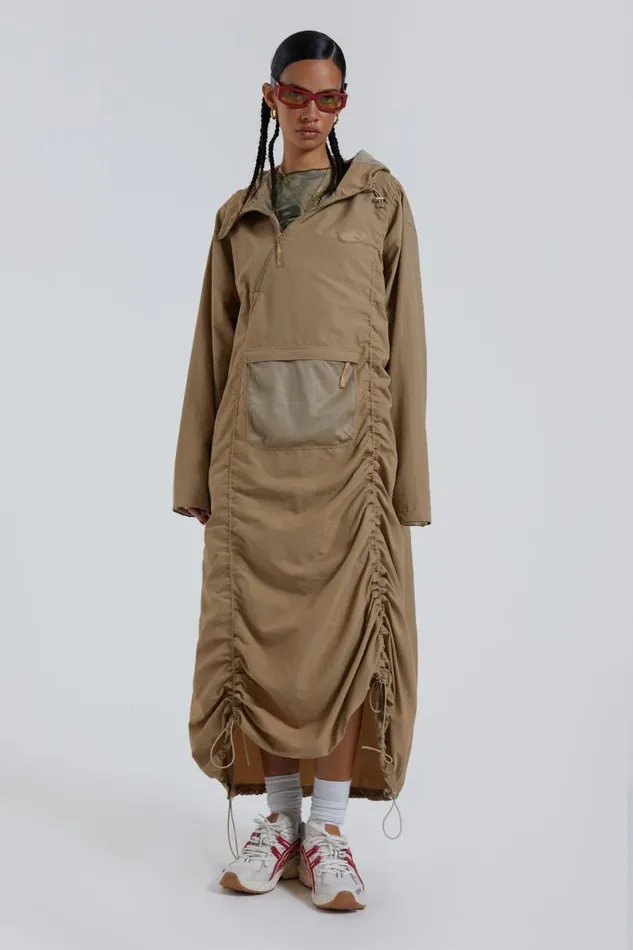 Women Jaded London All Outerwear Noho Nylon Cagoule With Half Zip Detail