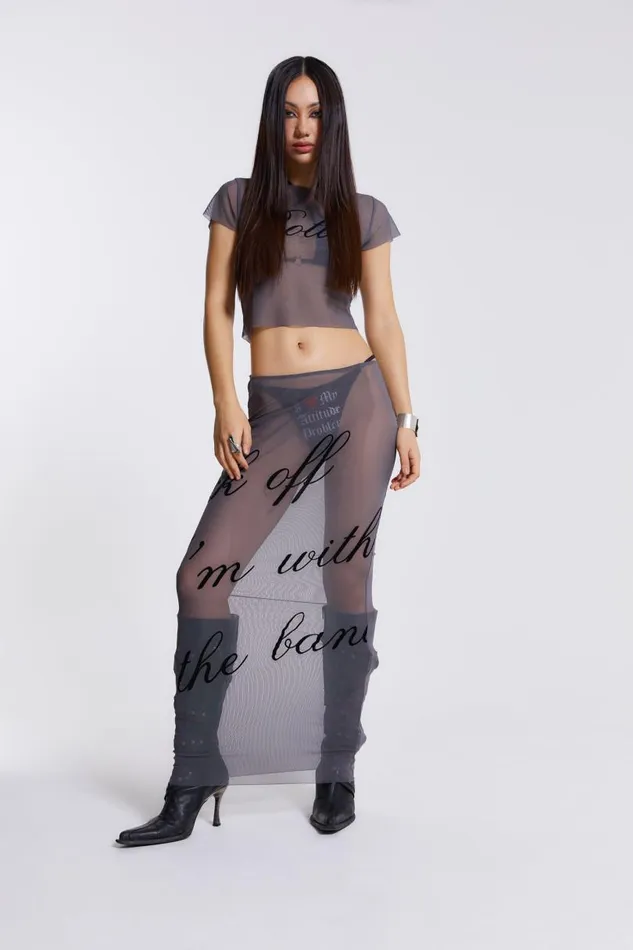 Women Jaded London Beach CoOrds Spoiled Rotten Mesh TShirt