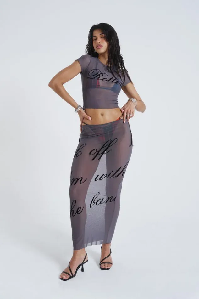 Women Jaded London Beach CoOrds Spoiled Rotten Mesh TShirt
