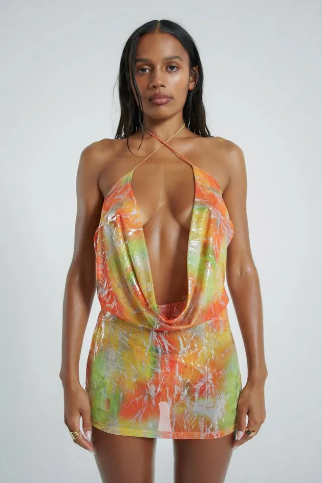 Women Jaded London Beach Dresses Iris Draped Beach Mini Dress