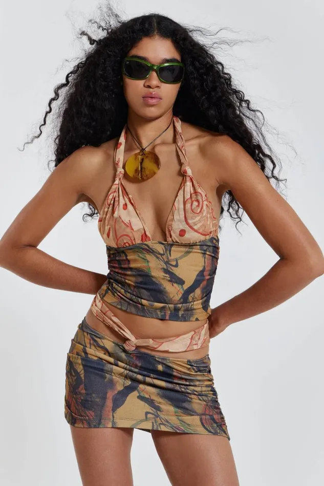Women Jaded London Beach Skirts Ammos Cut Out Mini Skirt