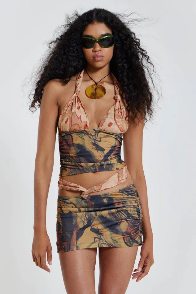 Women Jaded London Beach Skirts Ammos Cut Out Mini Skirt