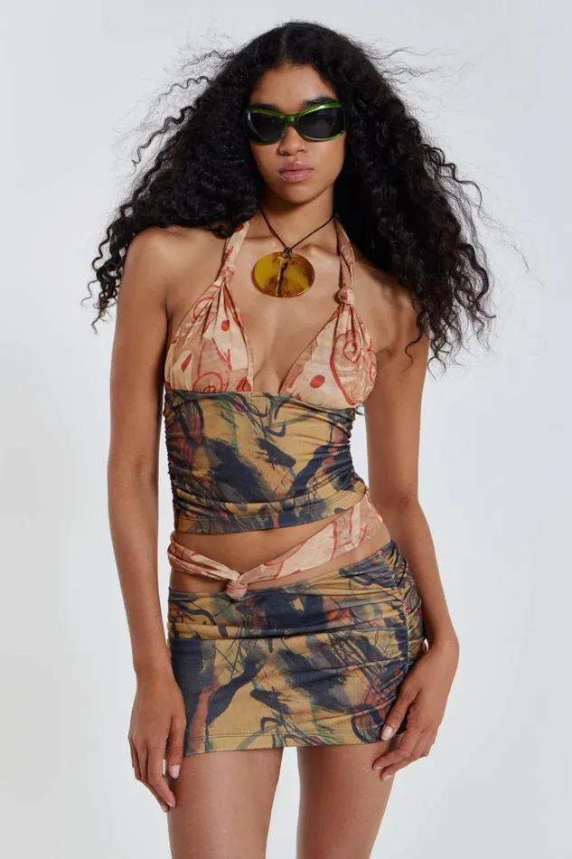 Women Jaded London Beach Skirts Ammos Cut Out Mini Skirt
