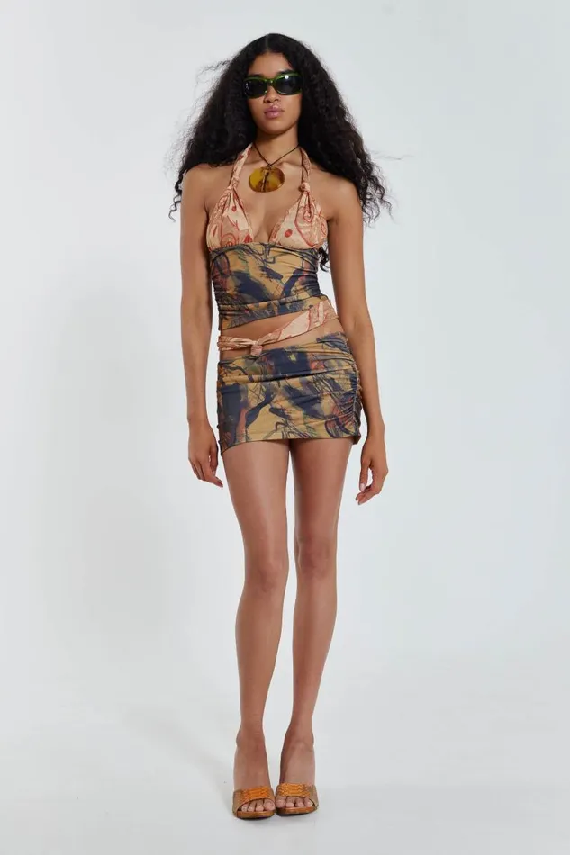 Women Jaded London Beach Skirts Ammos Cut Out Mini Skirt
