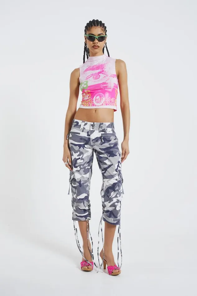 Women Jaded London Crop Tops Pamola Printed Sleeveless Vest