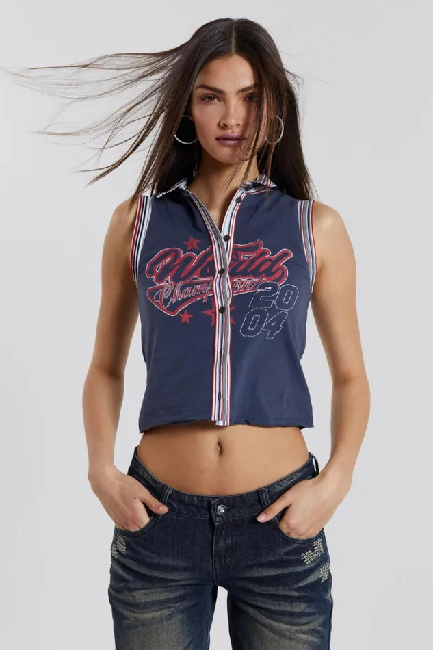 Women Jaded London Crop Tops Stars And Stripes Vest