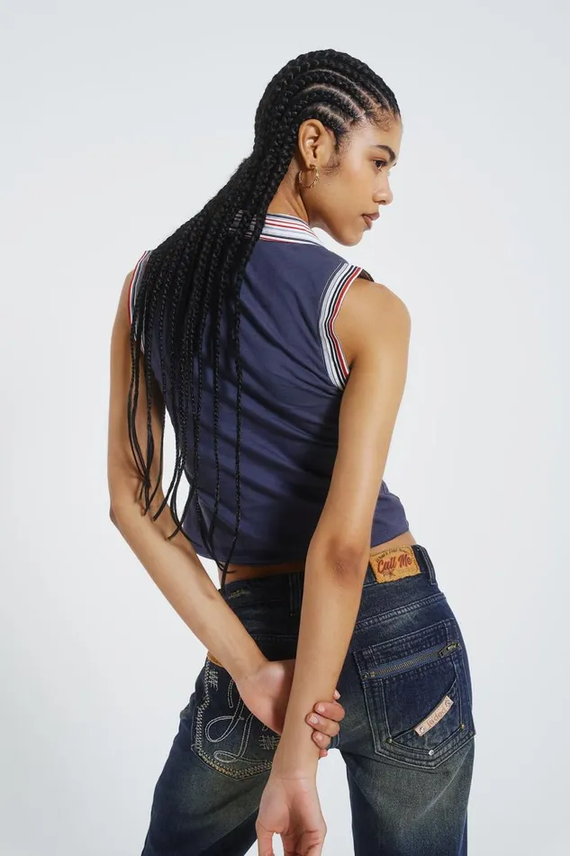 Women Jaded London Crop Tops Stars And Stripes Vest