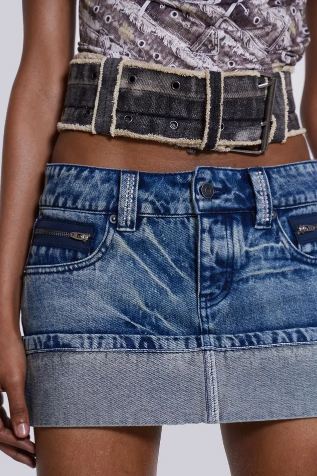Women Jaded London Denim and Jeans Alexis Diamante Mini Skirt