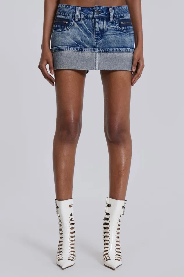 Women Jaded London Denim and Jeans Alexis Diamante Mini Skirt